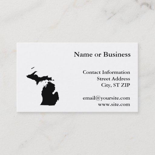 Customizable Michigan in Black and White Business Card Templates