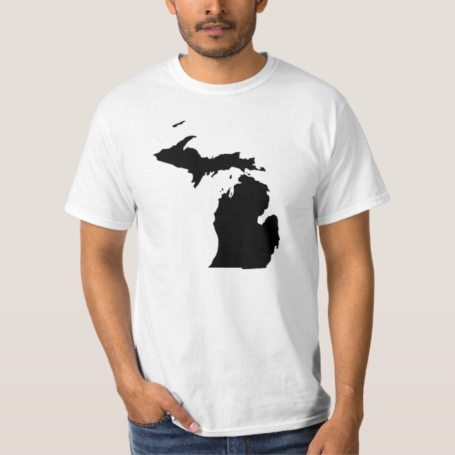 Michigan in Black and White T-Shirt (Front)