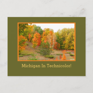 MICHIGAN IN TECHNICOLOR!/AUTUMN ARRIVES IN MICHIGA POSTCARD