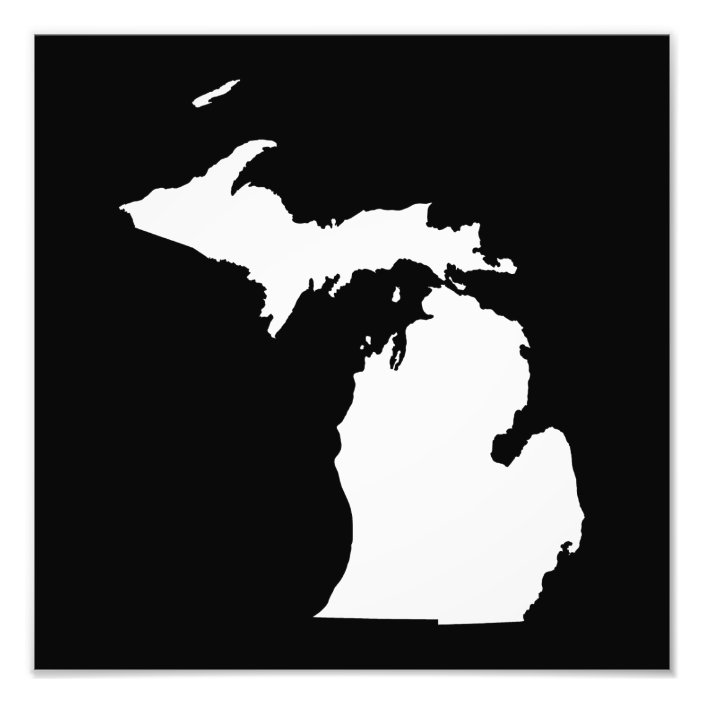 Michigan in White and Black Photo Print