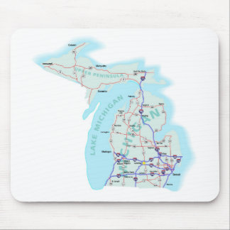 Michigan Interstate Map Mousepad