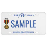 Michigan Iraq Disabled Vet License Plate at Zazzle