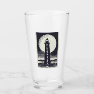 Michigan Island Lighthouse Moon Glass