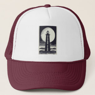 Michigan Island Lighthouse Moon Trucker Hat