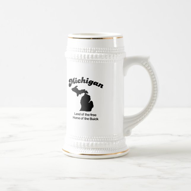 Michigan - Land of the free Home of the Buick Beer Stein (Right)