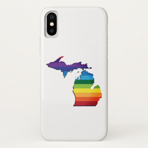 Michigan LGBT Rainbow Flag Gay Pride iPhone X Case