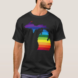 Michigan LGBT Rainbow Flag Gay Pride T-Shirt