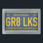 Michigan License Plate 1967 Belt Buckle<br><div class="desc">Michigan License Plate 1967 Belt Buckle by Design Turnpike.</div>