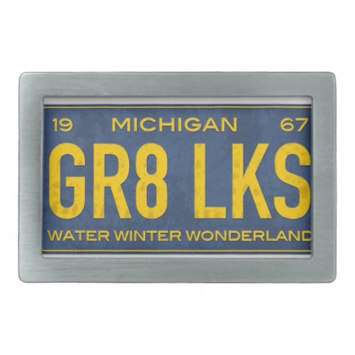 Michigan License Plate 1967 Belt Buckle