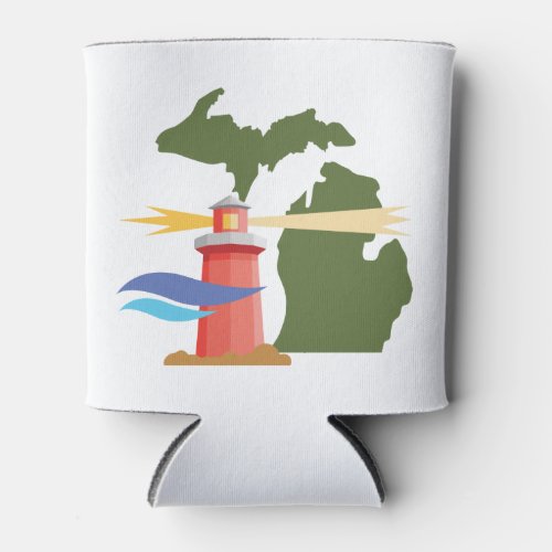 Michigan Lighthouse Can Cooler