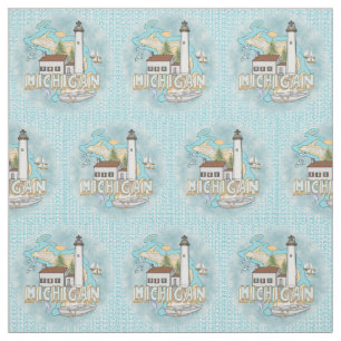 Michigan Lighthouse Fabric