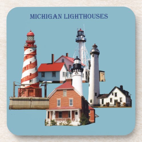 Michigan Lighthouses 6 plastic coasters