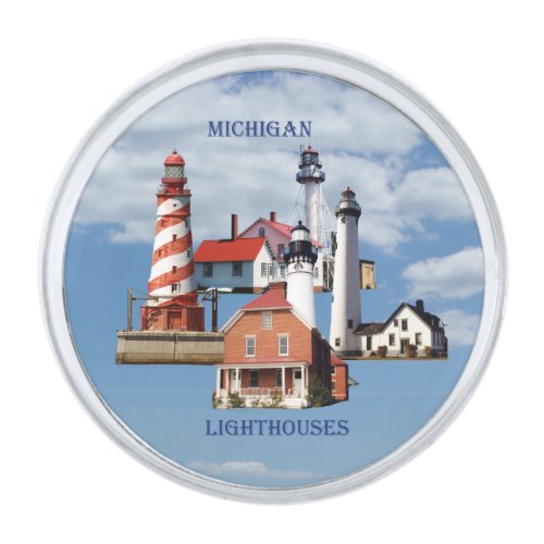 Michigan Lighthouses lapel pin