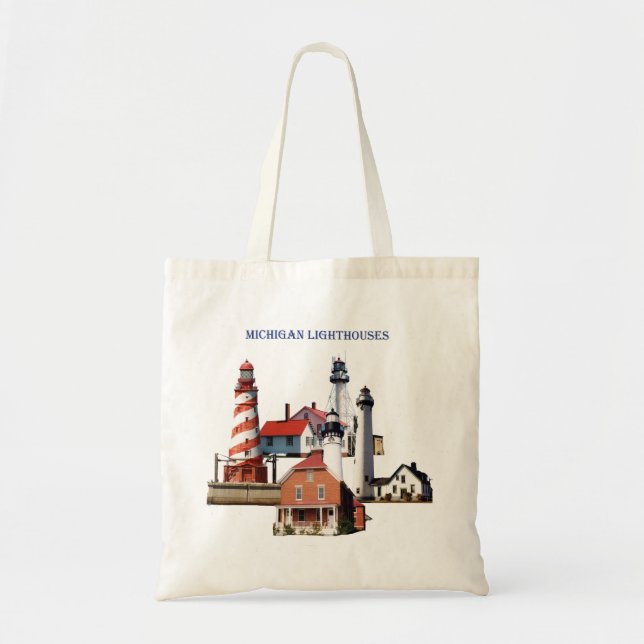 Michigan Lighthouses tote bag (Front)