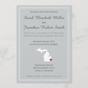 Michigan Love - Customizable Wedding Invitation
