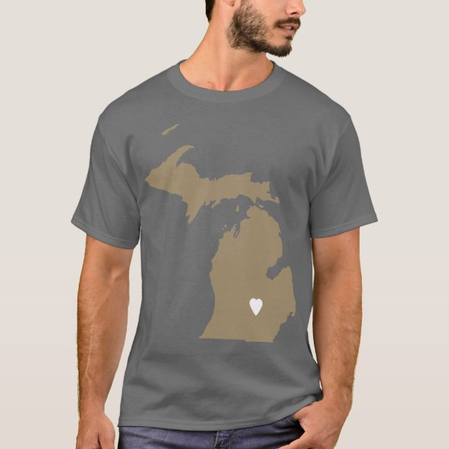 Michigan Love in Mocha Oversized T-Shirt (Front)