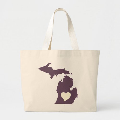 Michigan Love Large Tote Bag