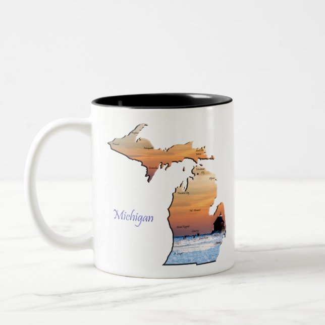 Michigan Love Two-Tone Coffee Mug (Left)
