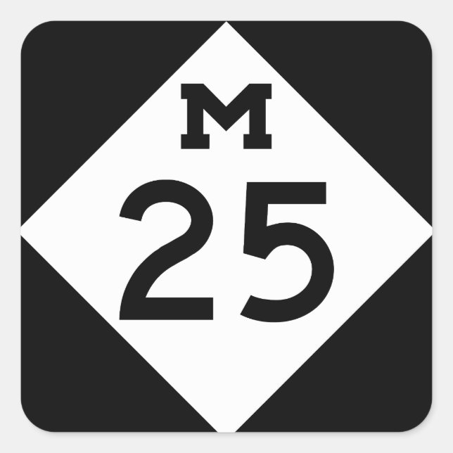 Michigan M-25 Square Sticker (Front)
