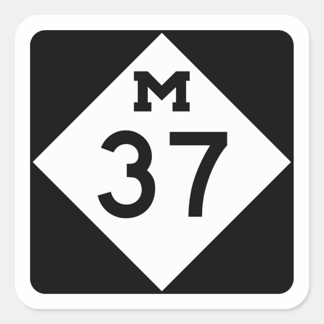 Michigan M-37 Square Sticker (Front)