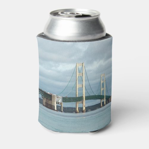 Michigan Mackinac Bridge Photo Can Cooler