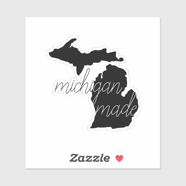 Michigan Made Black Silhouette State Sticker (Sheet)