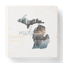 Michigan Made Typography With Silhouette Of State