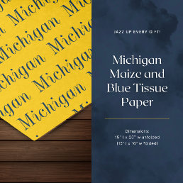 Michigan Maize and Blue  Tissue Paper