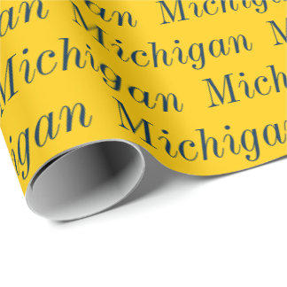Michigan Maize and Blue Wrapping Paper