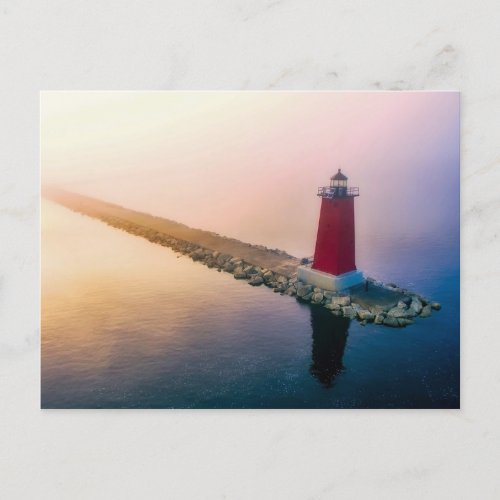 Michigan Manistique Lighthouse Photo Postcard