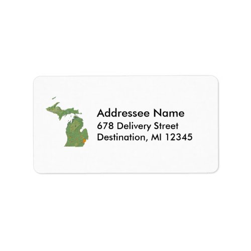 Michigan Map Address Label