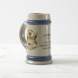 Michigan map and coat of arms beer stein