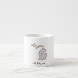 Michigan map espresso cup