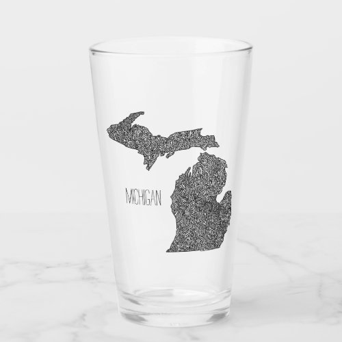 Michigan Map Glass