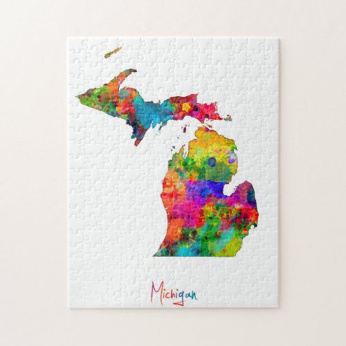 Michigan Map Jigsaw Puzzle