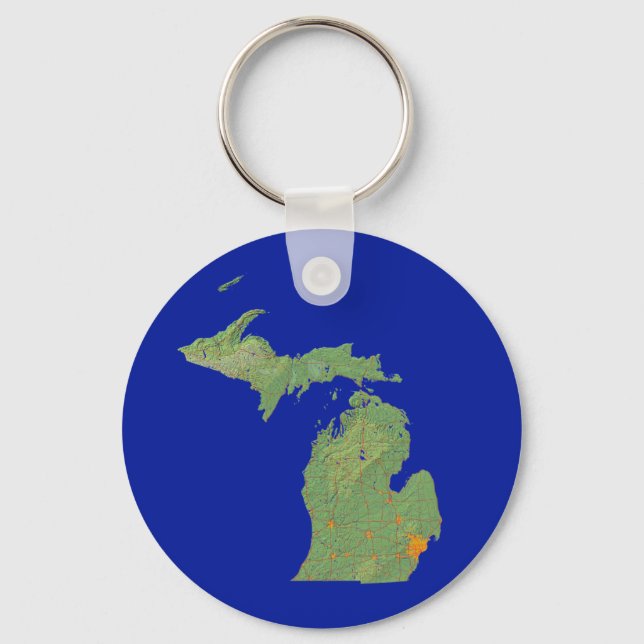 Michigan Map Keychain (Front)