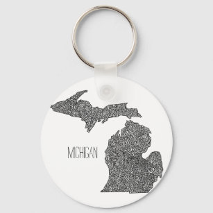 Michigan Map Keychain
