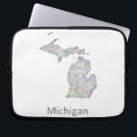 Michigan map laptop sleeve<br><div class="desc">Colorful line art design map of Michigan state.</div>