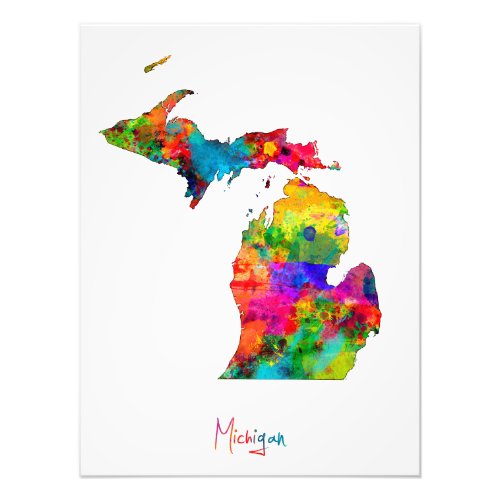 Michigan Map Photo Print