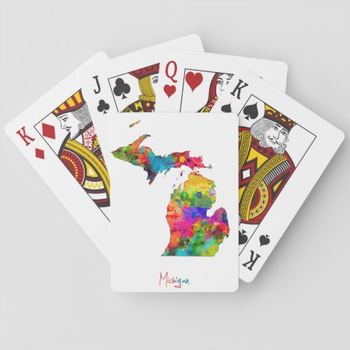 Michigan Map Poker Cards