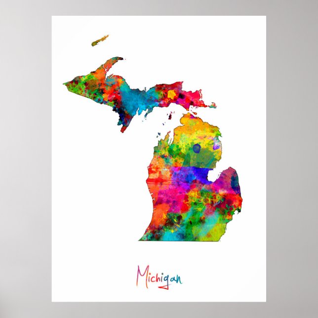 Michigan Map Poster (Front)