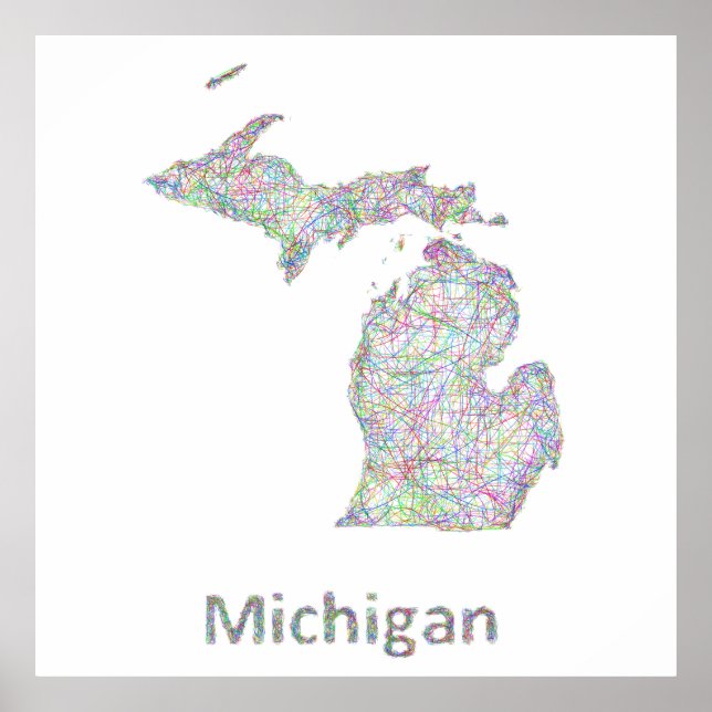 Michigan map poster (Front)