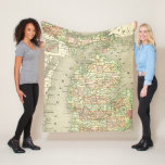 Michigan Map Retro Vintage Great Lakes Travel Fleece Blanket at Zazzle