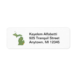 Michigan Map Return Address Label