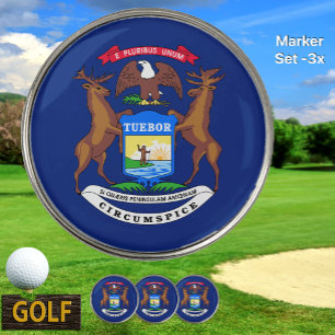 Michigan Marker, Michigan Flag Golf Ball Marker