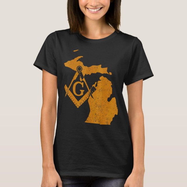 Michigan Masons Grand Lodge F&am Freemason Father' T-Shirt (Front)