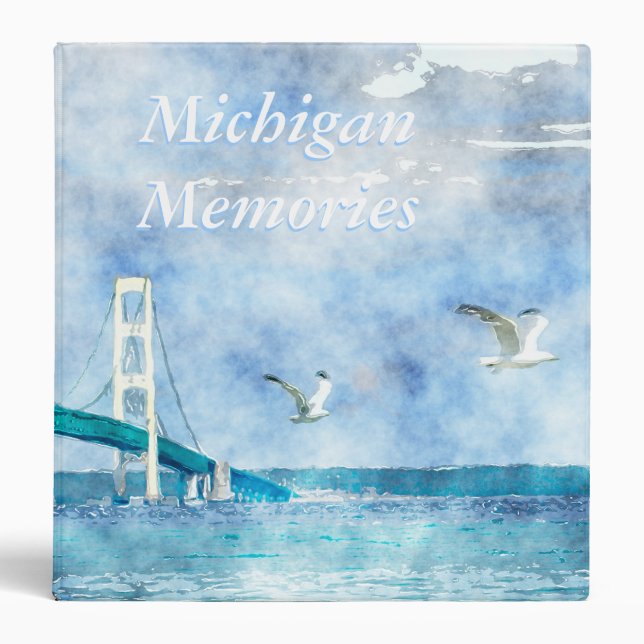 Michigan Memories Mackinac Bridge 1.5" Binder (Front)
