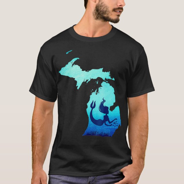 Michigan Mermaid  Mermaid Lovers Gift  T-Shirt (Front)