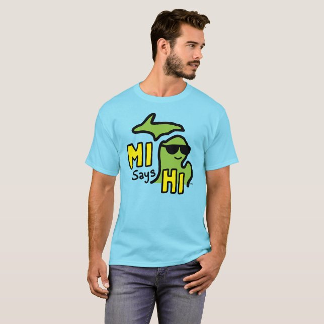 Michigan - MI Says HI™ Full Color Shirt (Front Full)