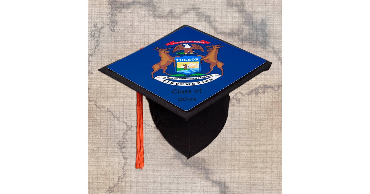 Michigan & Michigan Flag - Students / University Graduation Cap Topper ...